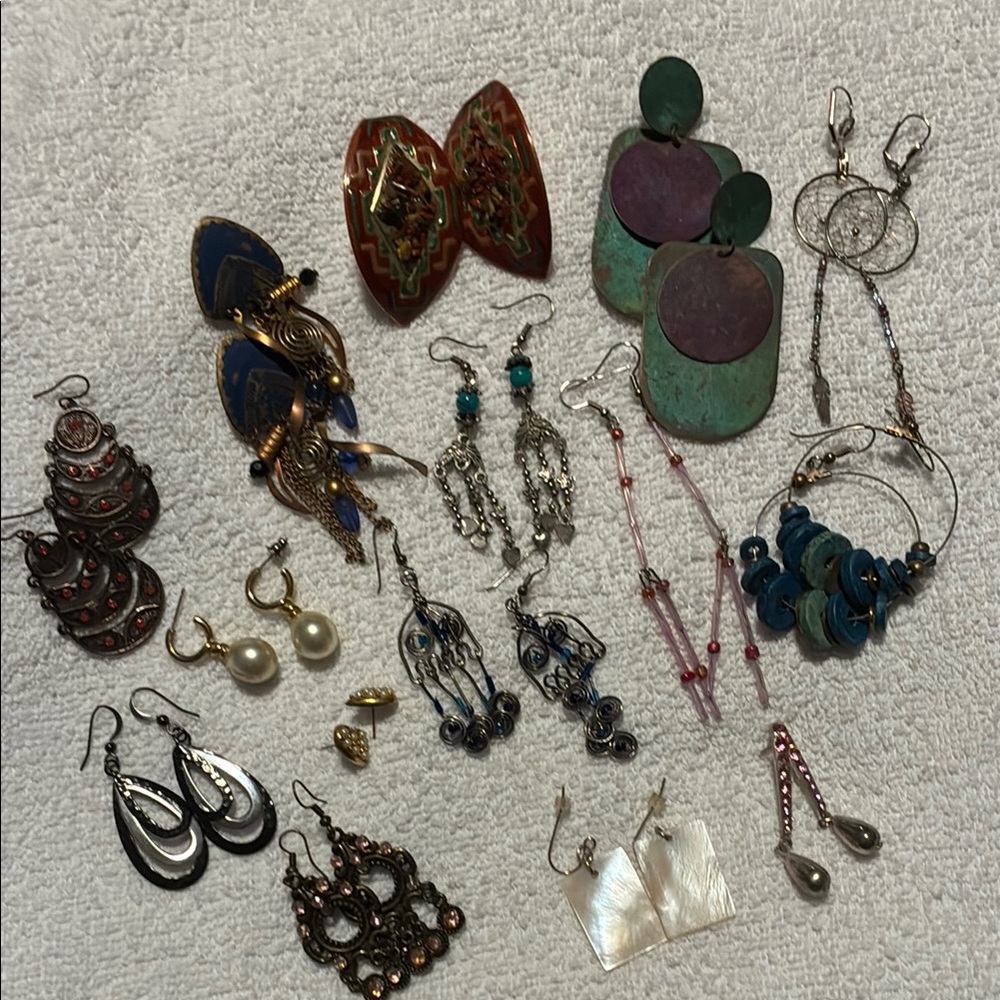 15 pairs of pierced earrings